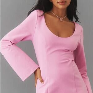 Maeve long sleeve scoop neck mini dress